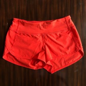 lululemon red speed shorts size 2